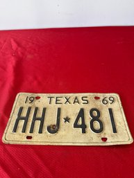 1969 Texas License Plate