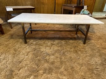Vintage Brass Base And Marble Top Coffee Table