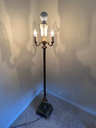 Antique Floor Lamp W Marble Base