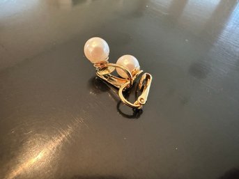 Faux Pearl Clip-on Earrings
