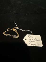 Fine 14k Gold Chain 19in