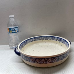 Polish Pottery Serving Dish With Handles