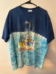 Vintage Walt Disney World Disney Parks Magic Kingdom Tie Dye T Shirt Size Large