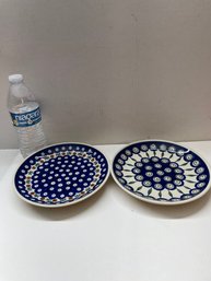 Two Polish Pottery Plates