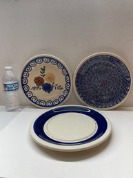 Three Polish Pottery Plates