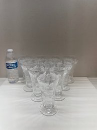 10 Morgantown Etched Glasses