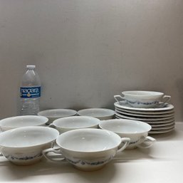 8 Rosenthal Double Handle Teacups And Saucers