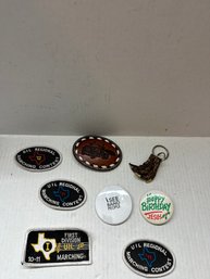 Lot Of Buttons, Belt Buckle & Patches