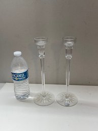 Two Rogaska Crystal Candlesticks