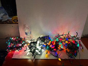 Four Stands Of Working Christmas Lights
