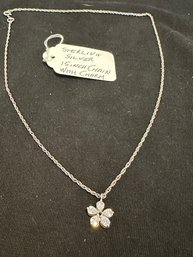 Sterling Silver 15in Chain W/Charm