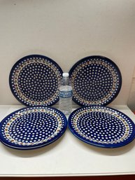 Polish Pottery 4 Plate Set