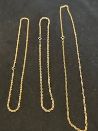 3 GoldTone Necklaces