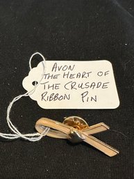 Avon The Heart Of The Crusade Ribbon Pin