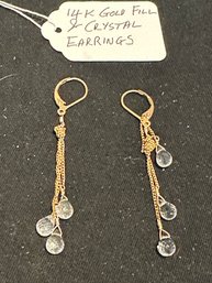 14k Gold Fill And Crystal Earrings