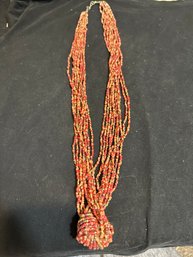 Orange Beaded Necklace