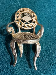 24k Gold Plated Karl Lagerfield Chair Brooch