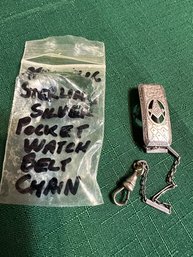 Wadsworth Sterling Silver Pocket Watch Belt Chain 9.3 Grams