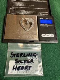 Sterling Silver Heart Pendant 6.6 Grams