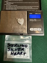 Sterling Silver Heart Pendant 3.3 Grams
