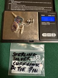 Sterling Silver Cufflinks & Tie Pin 10.7 Grams