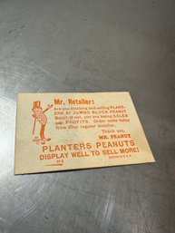 Planters Peanuts 'Say Mr Retailer...'Silent Salesman' Display Card