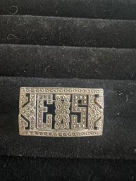 Sterling Silver Art Deco Marcasite Monogram Brooch 6.7 Grams