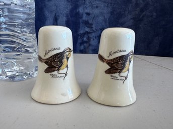 1978 Vintage Salt Pepper Shakers Ceramic Montana Western Meadowlark Bird