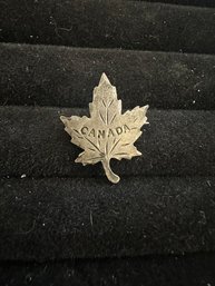 Sterling Silver Canada Maple Leaf Pin 1.3 Grams
