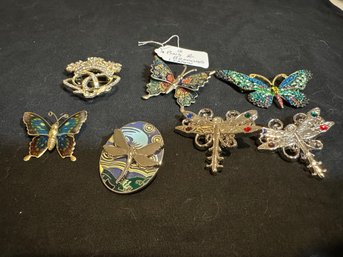 Assorted Butterfly Brooch And Pin Lot