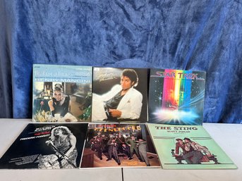 Lot Of Six Vinyl Records- Michael Jackson, Star Trek Etc