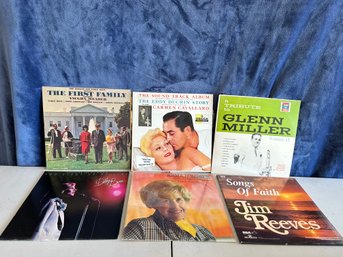 Lot Of Six Vinyl Records- Glen Miller, Jim Reeves, Etc