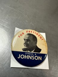 Prosperity For All With Johnson - Lyndon B Johnson Presidential Political Pinback Campaign Button