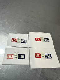 Lot Of  Vintage LBJ For The USA - Tin Tab Campaign Lapel Pins