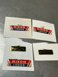 Lot Of Vintage Nixon Lodge 1960 Pin Lapel Fold Over Tab Pins