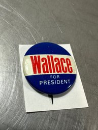 VTG George Wallace For President Presidential Campaign Button Badge Pin