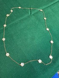 Gold Tone Mother Of Pearl Necklace