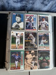 Black Binder Full Of Assorted Baseball Cards