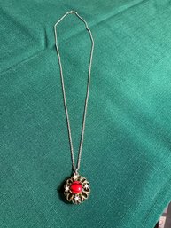 Red Stone Pendant Necklace