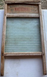 Vintage National Washboard Co. No.512 Wood Ribbed Glass