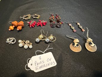 8 Pairs Of Earrings