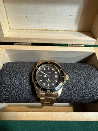 Working Timex Indiglo Gold Diver Mens 43mm Wristwatch
