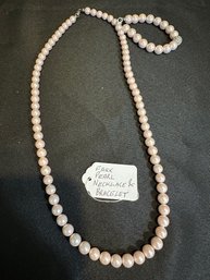 Faux Pearl Matching Necklace And Bracelet