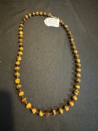 Tigers Eye Necklace With Sterling Silver Clasp