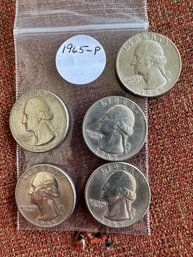 5 1965-P Quarters