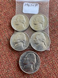 5 1961-P Nickels