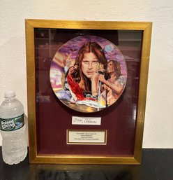 COA OZZY OSBOURNE LIMITED EDITION PLATE/PERSONALLY AUTOGRAPHED DISPLAY NUMBERED 2/40