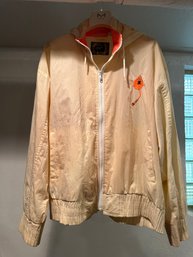 Def Jam Recordings Vtg Cream W Orange Neon Logo Windbreaker W Hood Large-Promo