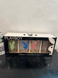 NEW IN BOX* PLAYBOY COLLECTOR'S PINT GLASS 4-PACK OF 16 OUNCE LOGO GLASSES