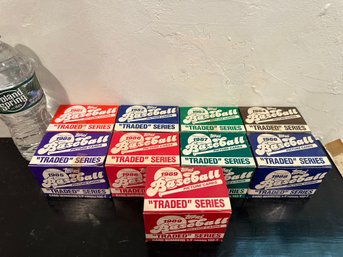 Lot Of Nine 1981 -1989 Topps Traded Baseball Card Sets